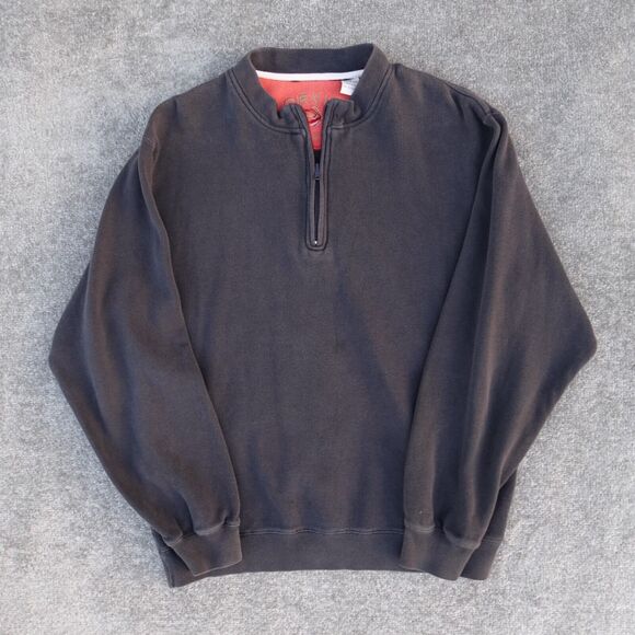 Orvis Sweater Mens M Medium Gray 1/4 Zip Pullover 100% Cotton Fishing Outdoor - Picture 1 of 8